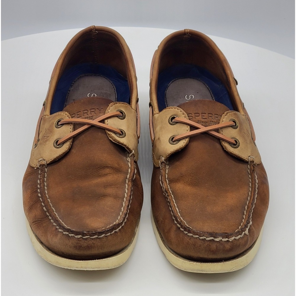 Sperry Leeward 2-Eye Leather Top Sider Boat Shoes Men's 11.5 M Brown STS22439